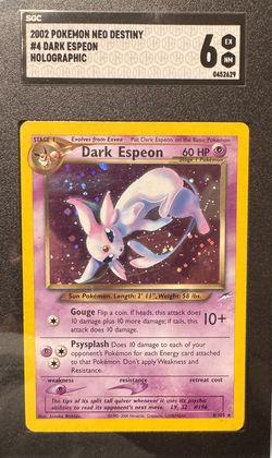 2002 Pokémon Neo Destiny Dark Espeon Holo Rare #4/105 Graded 6 WOTC Vintage English