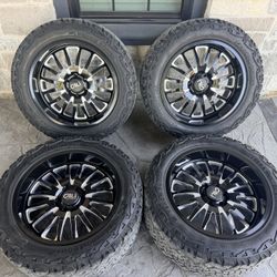 22x10 Cali Off Road Silverado Tahoe Suburban Sierra Yukon Denali 6 Lug Wheels Tires