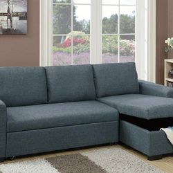 Sectional Chaise Reversible Convert To Bed With Storage Below 88x57