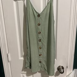 Sage Green Button -Down Mini Dress