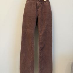 Vintage Etnies Y2K Women’s Corduroy Skate Jeans in Washed Burgundy Size 3
