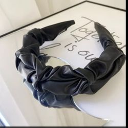 Black Leather Women's Headband Hair Band Hairband Gift