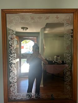 Beautiful mirror with engraved design
