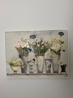 Framed Floral Canvas Wall Art