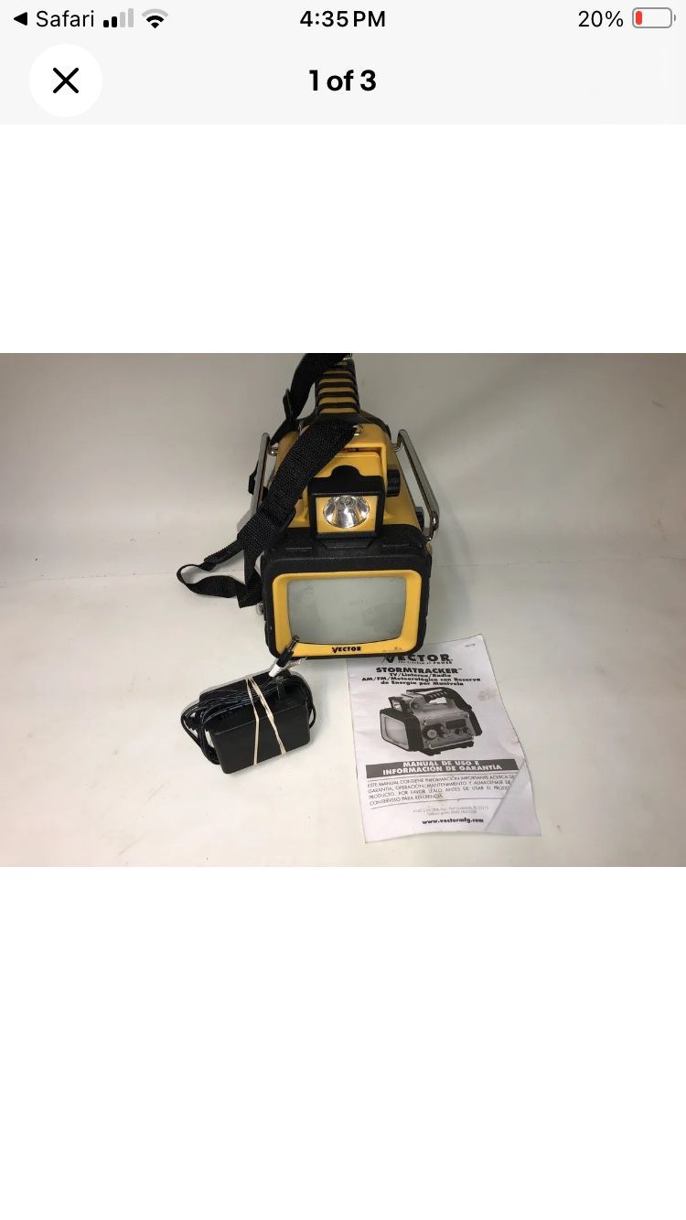 Vector ToughBrite Storm Tracker TV|Lantern|AM|FM|WeatherAlertRadio Model Vec135