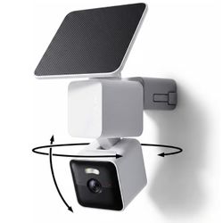 WYZE Solar Cam Pan (Flagship Model), Security Cameras Wireless Outdoor, 2K 360° Pan-Tilt Battery Powered 2.4GHz Wi-Fi Cameras for Home Security, AI Mo