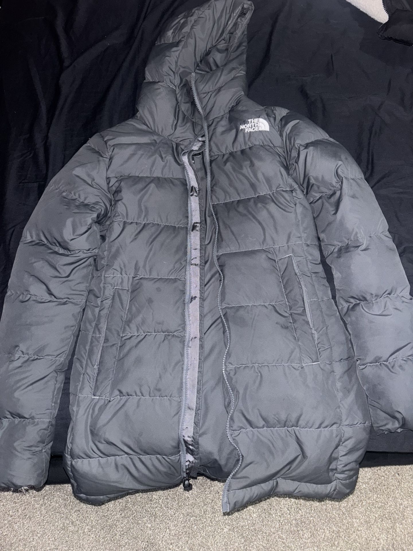 Grey North Face Puffer Jacket 