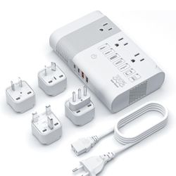 DOACE 350W Power Converter 220V to 110V Voltage Converter Travel Adapter with 4 USB Ports 3 AC Outlets, Convert Voltage for Curling Iron, Straightener