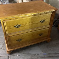 Solid Oak File Cabinet 