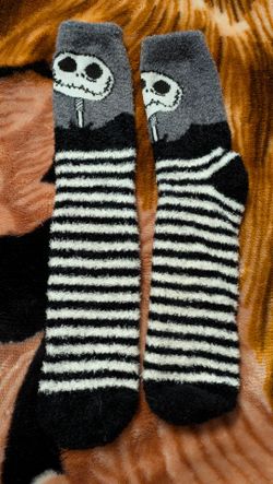 Nightmare Before Christmas Jack Skellington Fuzzy Socks