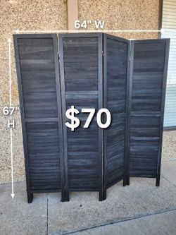 4 panels wood room divider (64"W×67"H)