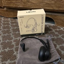LEVN Wireless Bluetooth Headset w/ Mic – Clear Calls, Long Battery