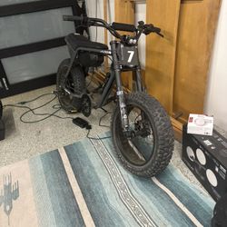 Super 73 ZX With Motocutz Plate, Decal, Fork Decal, Guts Seat Cover, Surron Throttle, Baja, Protaper Bars, New Grips, 