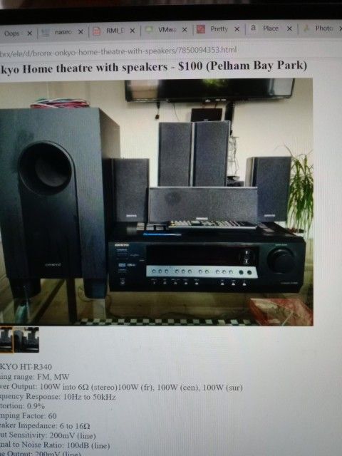 Onkyo Home Theater With Speakers