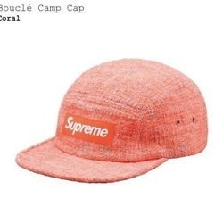 Supreme 5 Panel Hat Bouclé coral