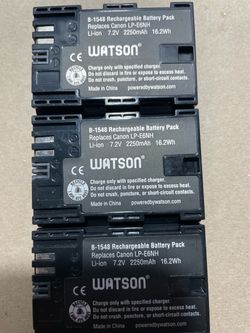 Watson B-1548 Canon LP-E6NH Battery Pack x3