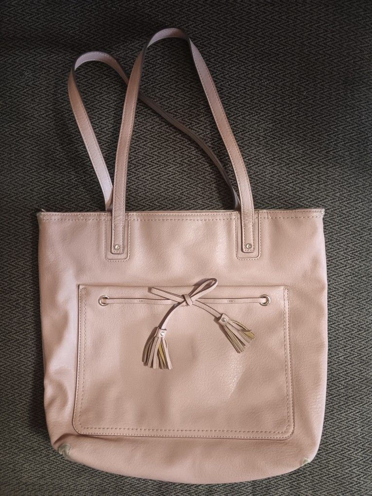 Lauren Conrad Large Lite Pink Purse With Side Tassels