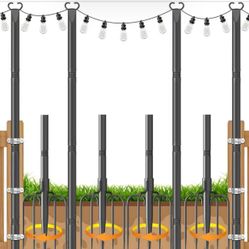  4 Pack,Poles for Outdoor String Lights