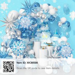 113pcs, Snowflake Balloon Garland Arch Kit, Christmas Decor, Winter Party Decor, Birthday Decor, Anniversary Decor