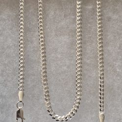 .925 STERLING SILVER SOLID MIAMI CUBAN LINK CHAIN/NECKLACE 4.2MM 22"