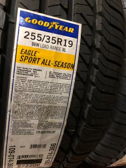 Brand New Tires (1) Goodyear Eagle Sport A/S (255/35R19XL) (Single) ($125)