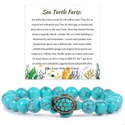 Turquoise natural stone sea turtle bracelet Great gift! Comes in a gift box! New