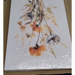 3Pcs Vintage Wildflower Canvas Wall art Country Farmhouse