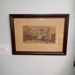 Wallace Nutting Framed Painting Picture Art Signed 