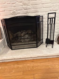 Fireplace set & screen