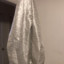 Shiny Silver Jamawar Size Large Pant