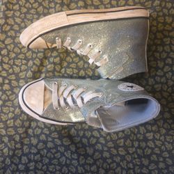 Converse Blue Sparkle Big Kid Size 3