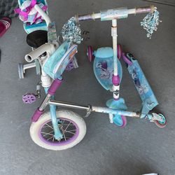 Elsa Bike And Scooter With Protections For Knees And Elbows