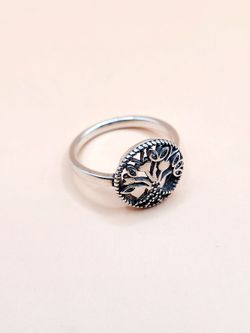 925 Silver Tree Of Life Ring Size 7 