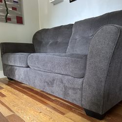 Dark Gray Sofa w/ Full Size pull out bed