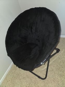 Black Folding Saucer Moon Chair