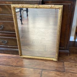 20” X 28” Antique Mirror Framed In Gold