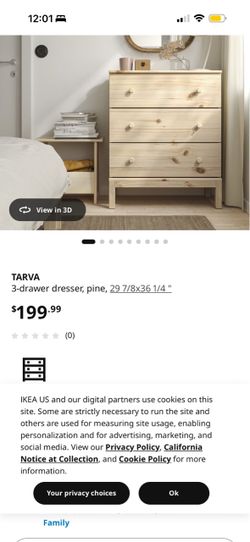 IKEA TARVA 3-Drawer Pine Dresser