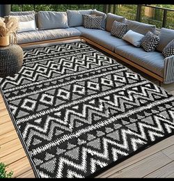 Waterproof Outdoor Rug... Waterproof Outdoor Rug 9x12 ft, Reversible Plastic Straw Rug,...