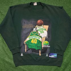 Vintage Seattle SuperSonics Crewneck Kemp Payton X-Large