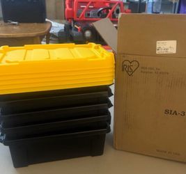 IRIS 3 Gal Heavy Duty Bin Black 5 Piece