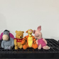 4 Winnie The Pooh Beanie Babies