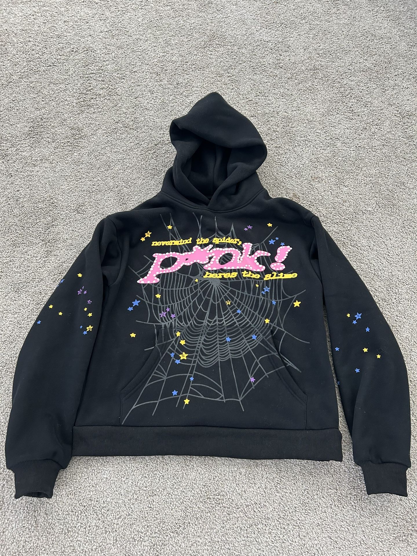 *BRAND NEW* Sp5der Hoodie Black/pink/web