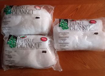 3 New Unused Soft Snow Twinkle Blankets