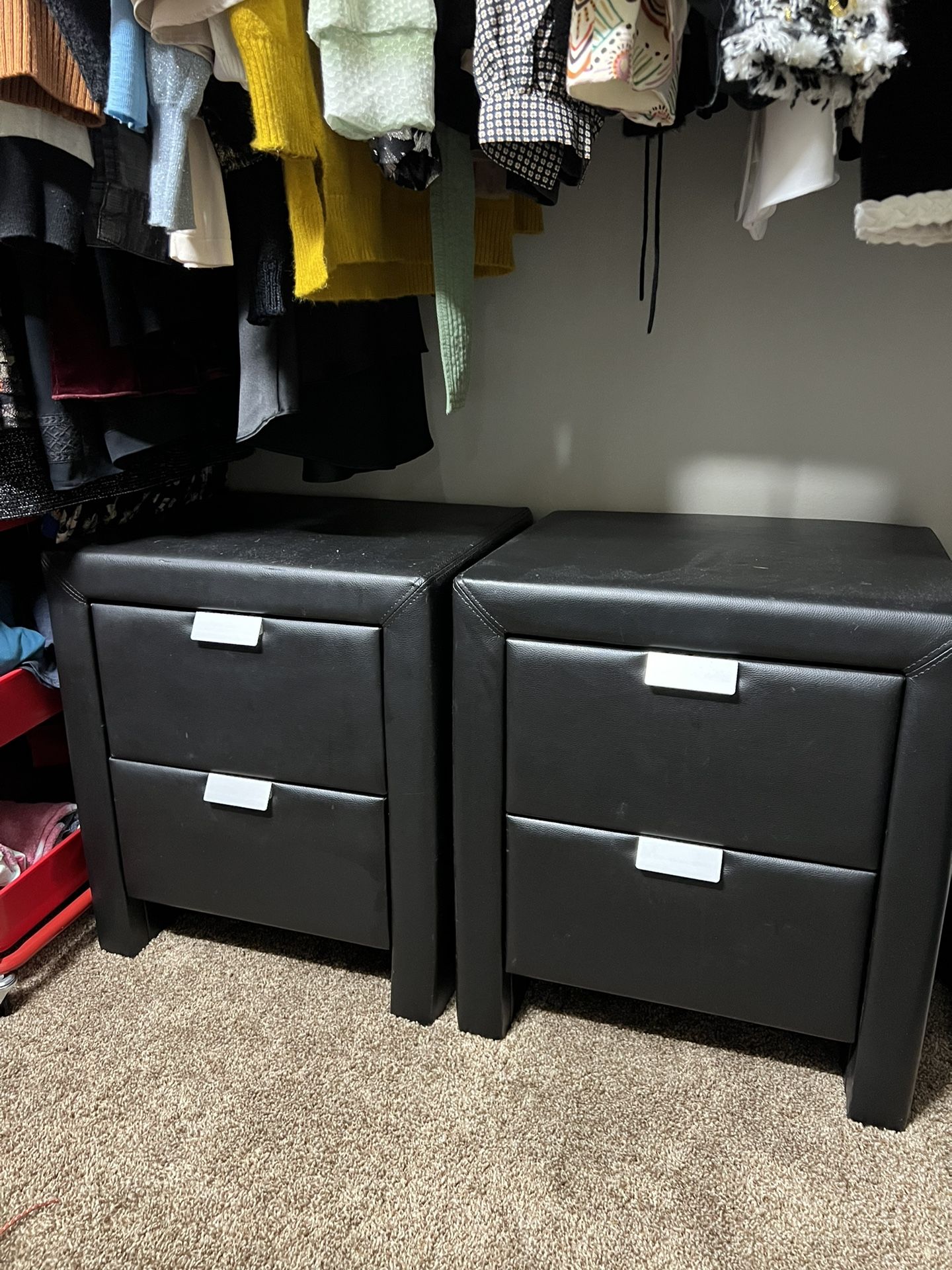 Black Tuffed Drawers/ottomans  Matching 