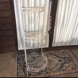 Vintage Ornate Wrought Iron 3-Tier Plant Stand- 44” Tall