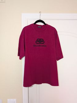 Balenciaga BB Logo Tee - Plum | Size L/XL | Balenciaga Double B Lock Tee