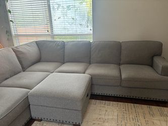 Sofa With Ottoman with Storage Six Seater Couch