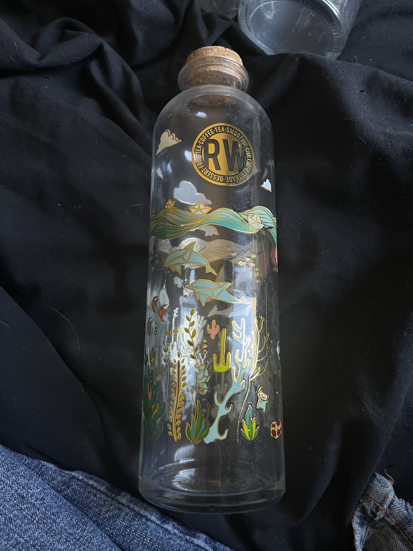 collectible roasting waters glass bottle
