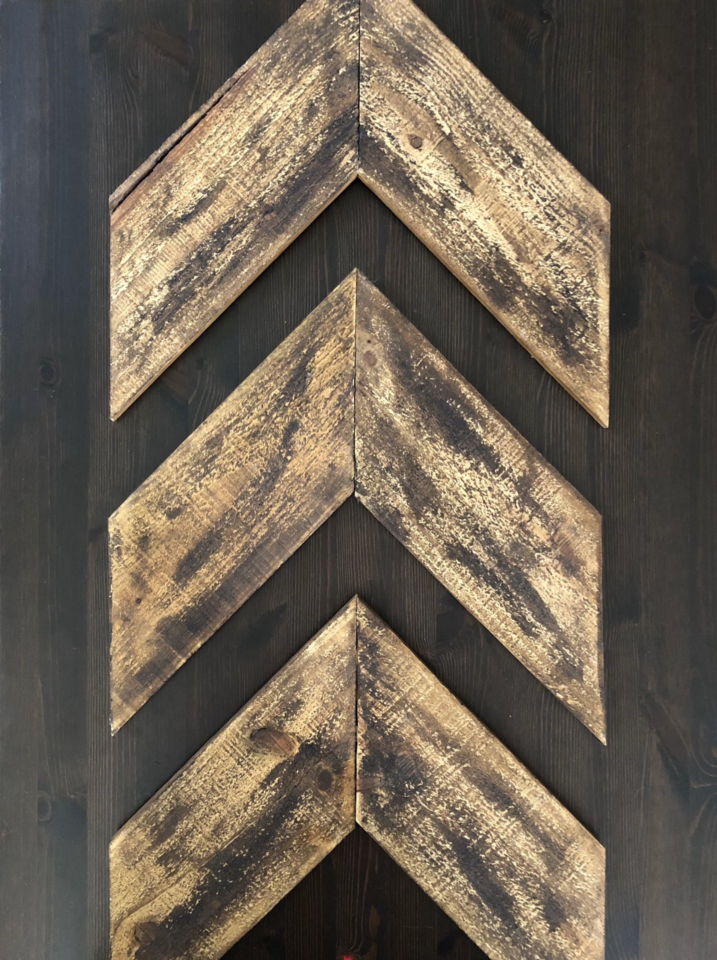 Large Wood Chevron Arrow Wall Art Decor (Set of 3)