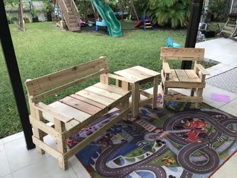 Rustic Patio Set ( Bench/chair And Table)